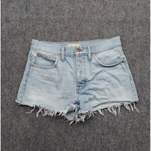 Madewell Denim Shorts Womens 27 Blue Light Wash Jeans Distressed Cut Off Relaxed